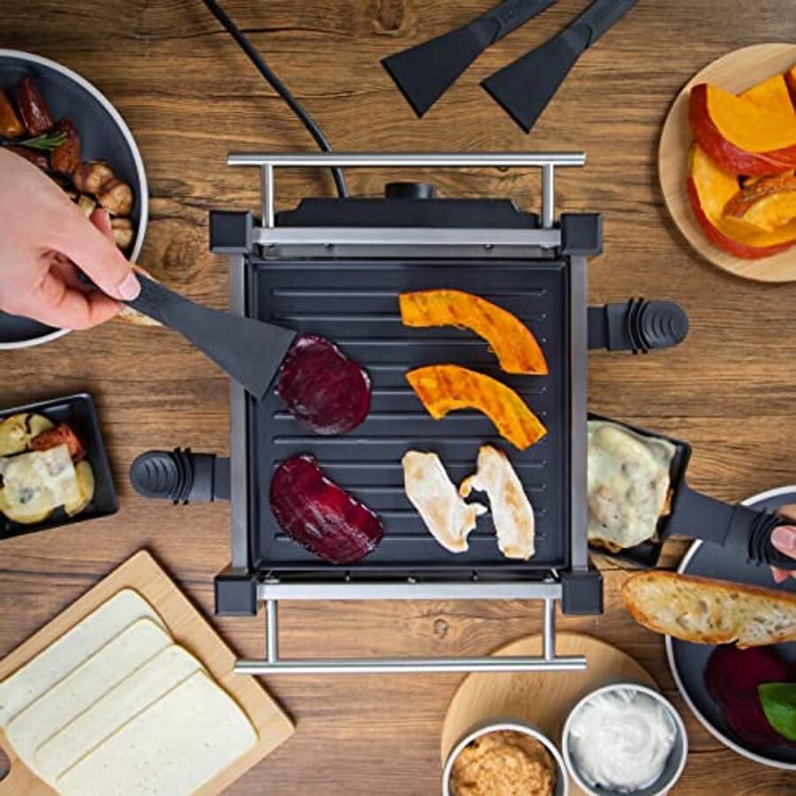 Mini Raclette Oven met Antiaanbaklaag voor 4 Pannetjes