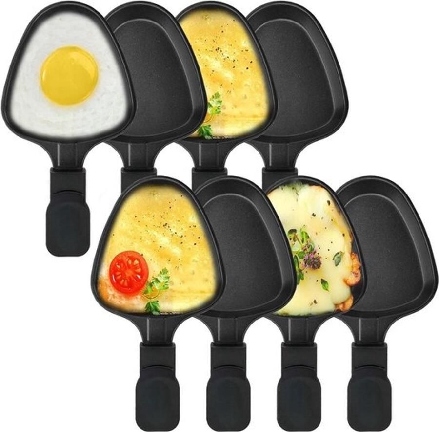 Mini Raclette Pannen Kaas Smelt Schalen Gezellig Eten Antiaanbaklaag 8 Stuks Zwart