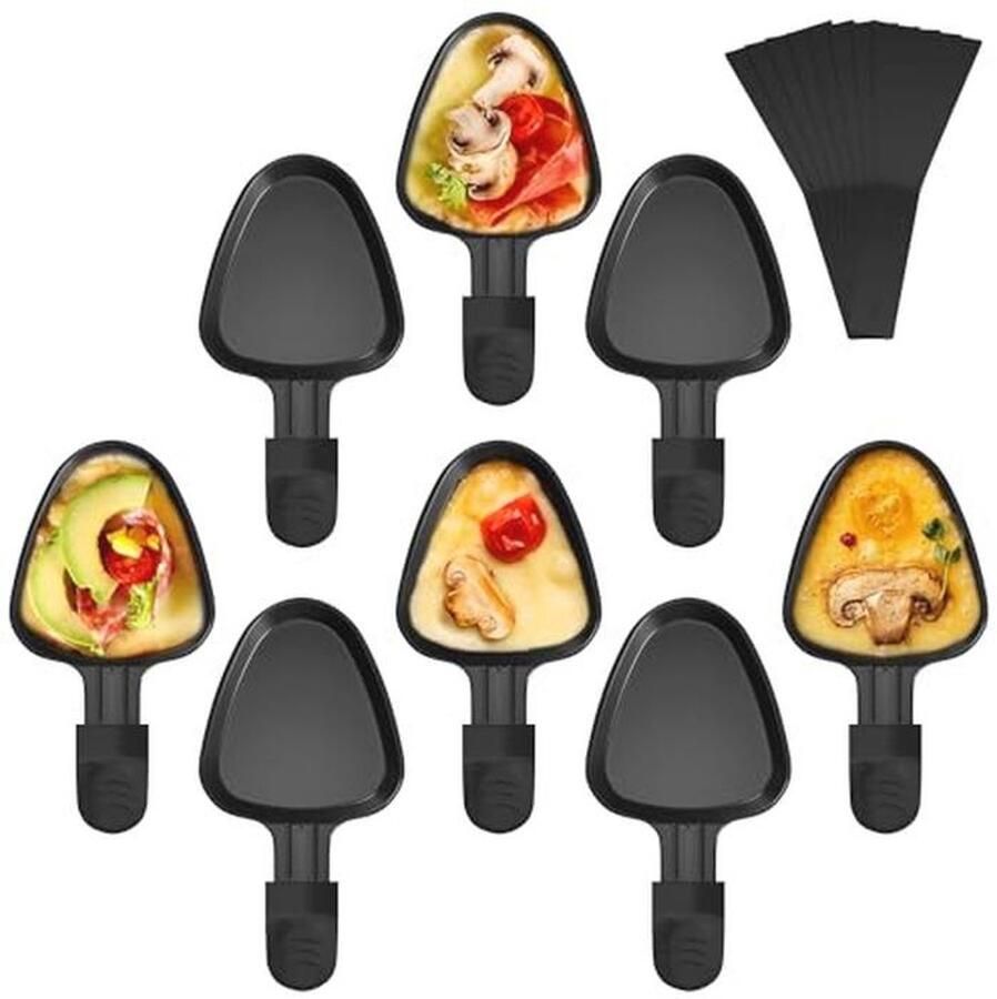 Mini Raclette Pannetjes Set 8 Stuks Anti-aanbak voor Perfecte Gezellige Avonden