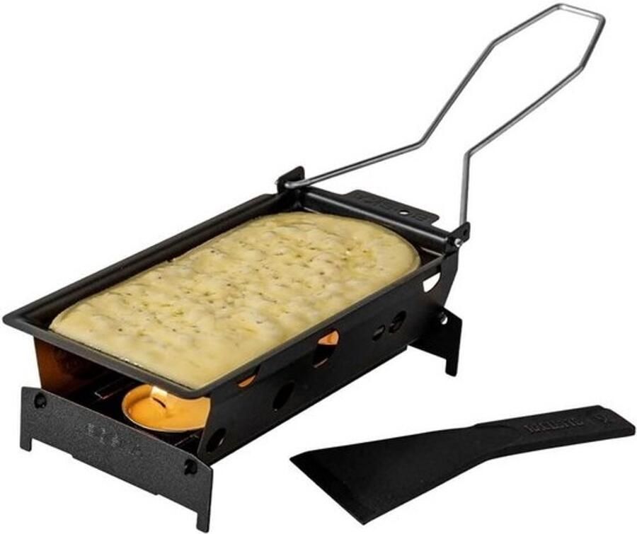 Mini Raclette Set Draagbare Kaas Smelter Gezellig Eten Werkt op Waxinelichtjes 31.5cm Zwart