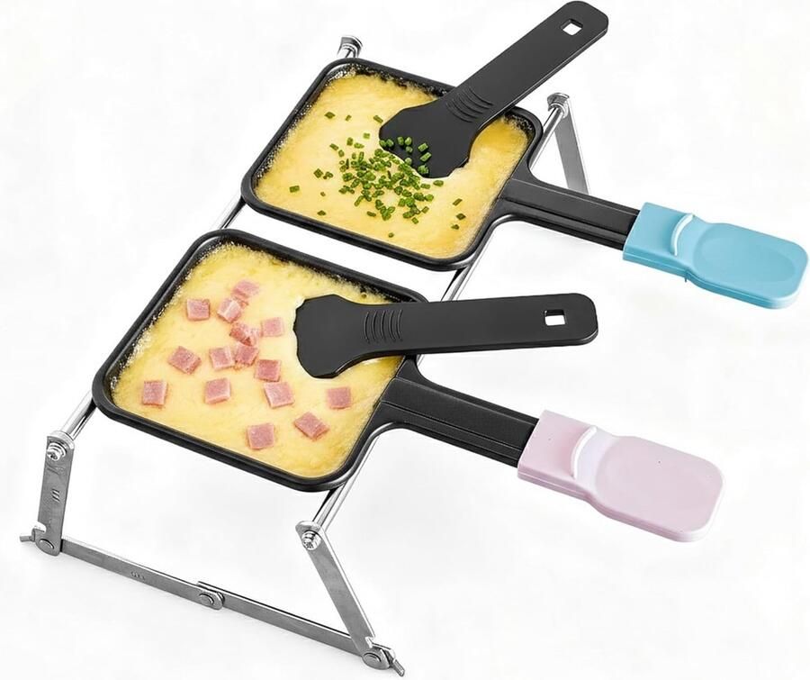 Mini Raclette Set Kaas Grill Buiten Koken Opvouwbaar Rek Voor 2 Personen