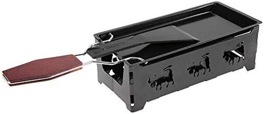 Mini Raclette Set Kaas Smelten Gezellige Avond Kaarsverwarming Compact Formaat Zwart