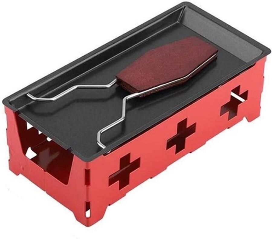 Mini Raclette Set met Houten Handvat Draagbaar Anti-Aanbak Pannetje van Koolstofstaal voor Kaas Eieren en Toast Inclusief Spatel en Handgreep
