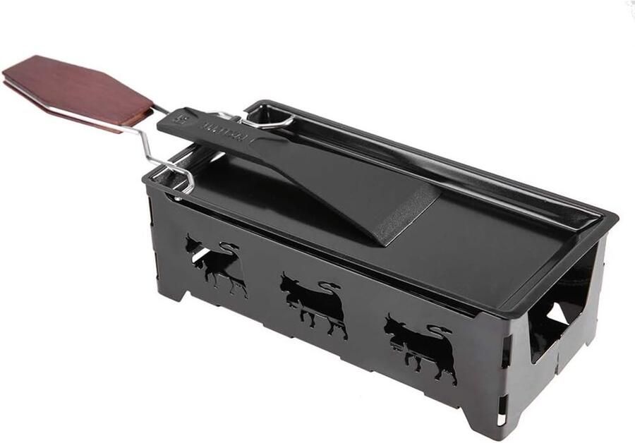 Mini Raclette Zwart Mini Kaassmelter met Antiaanbaklaag Voor Gezellige Avonden