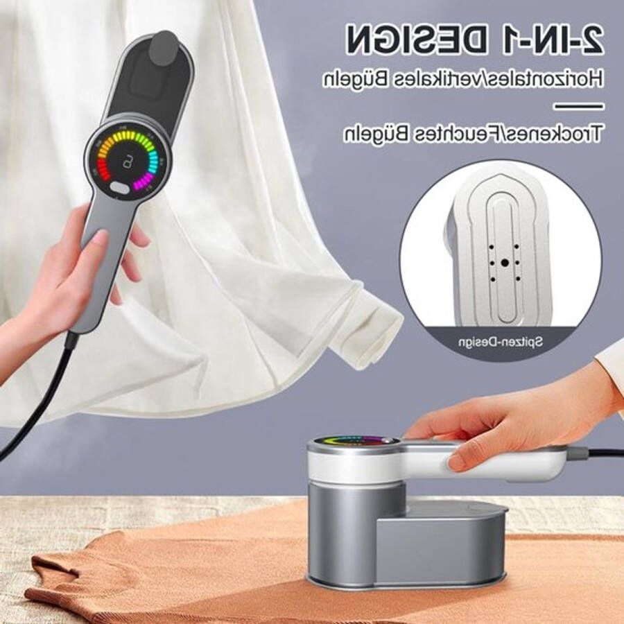 Mini-reisstoomstrijkijzer Draagbaar stoomstrijkijzer 1200 watt Handstoomstrijkijzer met 120 ml watertank 15 seconden snel opwarmen 6 instelmodi Kledingstrijkijzer