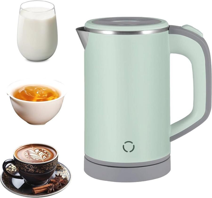 Mini Reiswaterkoker van Roestvrij Staal 800 ml Snel Koken binnen 5 Minuten Ideaal voor Reizen en Kamperen