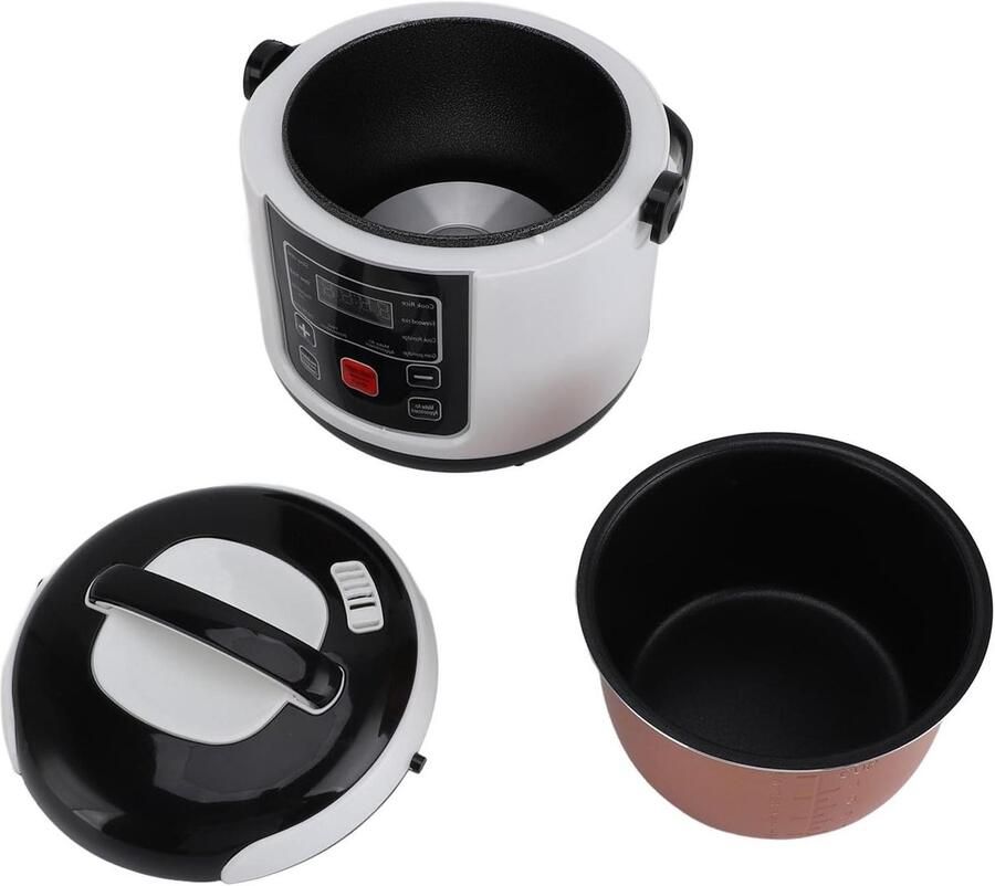 Mini Rice Cooker Personal Rice Cooker 24V 200W 2L Small Travel Rice Cooker Non-Stick Arrocera Eléctrica Pequeña with Insulation Function for Cooking Rice Congee Eggs