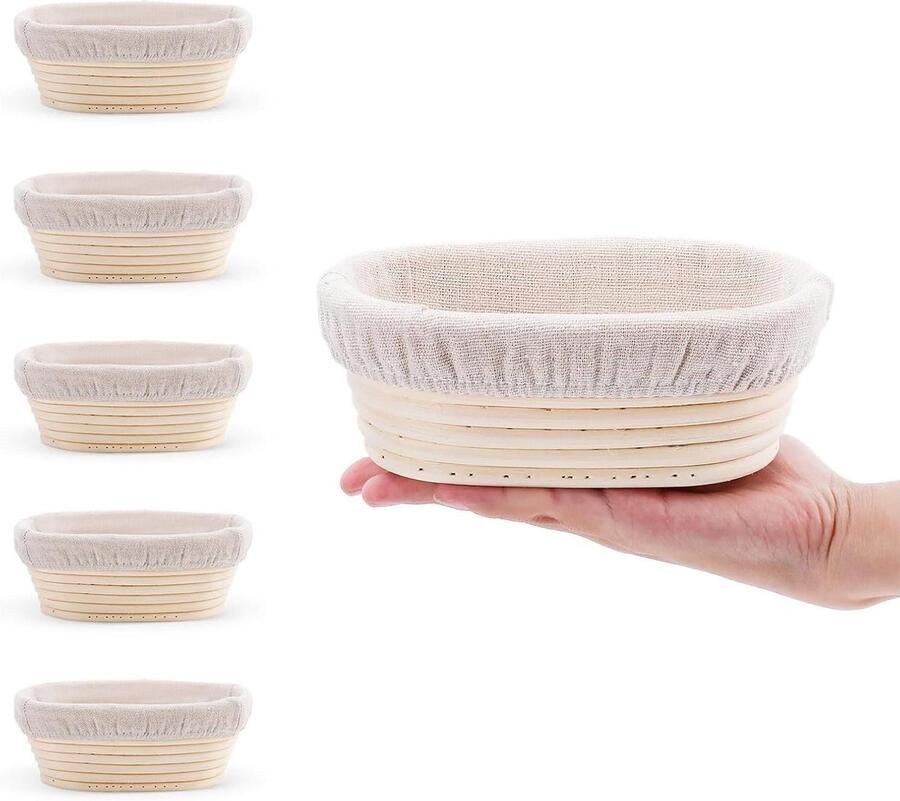 Mini Rijsmandjes Broodmandjes Zuurdeeg Thuis Brood Bakken Ovaal Vormgeving 165 cm Beige