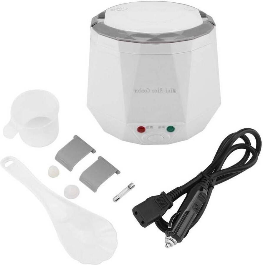 Mini Rijstkoker 24V 140W 1.3L Elektrische Voedselstomer Voor Auto Multifunctioneel Voedsel Stoomboot Draagbaar Rijst Koken Hulpmiddel voor Vrachtwagen (Wit)