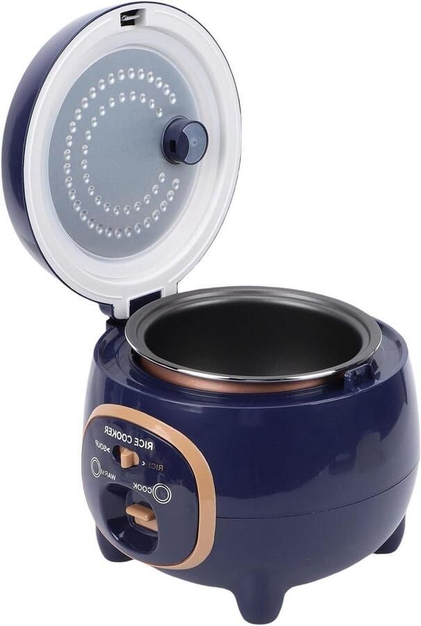 Mini Rijstkoker Compacte Koker Snel Maaltijden Stoommand Inbegrepen 1.8 Liter Diepblauw
