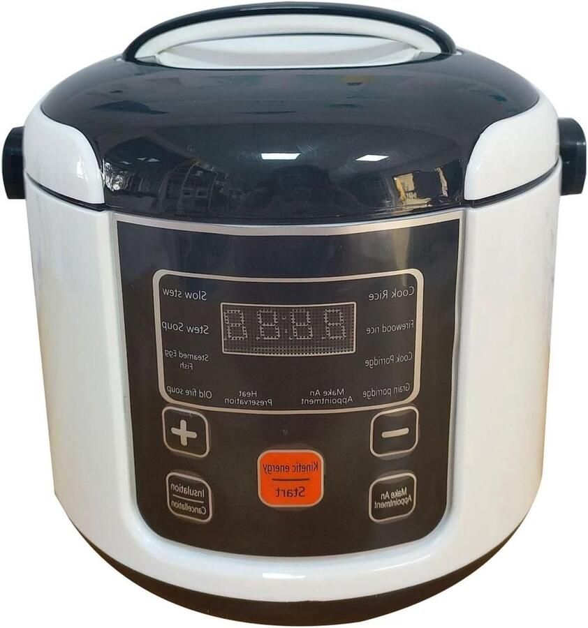 Mini Rijstkoker Draagbare Kookpot Onderweg Koken Veilige Binnenvoering 2 Liter Wit