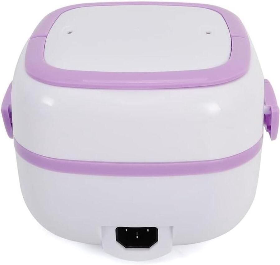 Mini Rijstkoker Elektrische Lunchbox Maaltijden Bereiden Warmhoudfunctie 1 Liter Paars