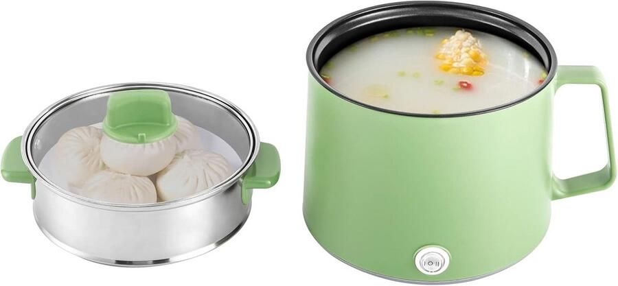 Mini Rijstkoker en Elektrische Mini Kookpan met Stoomfunctie 1 7L