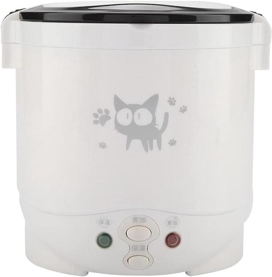 Mini Rijstkoker en Stomer Draagbaar voor Auto en Reizen 1L Anti-Aanbak