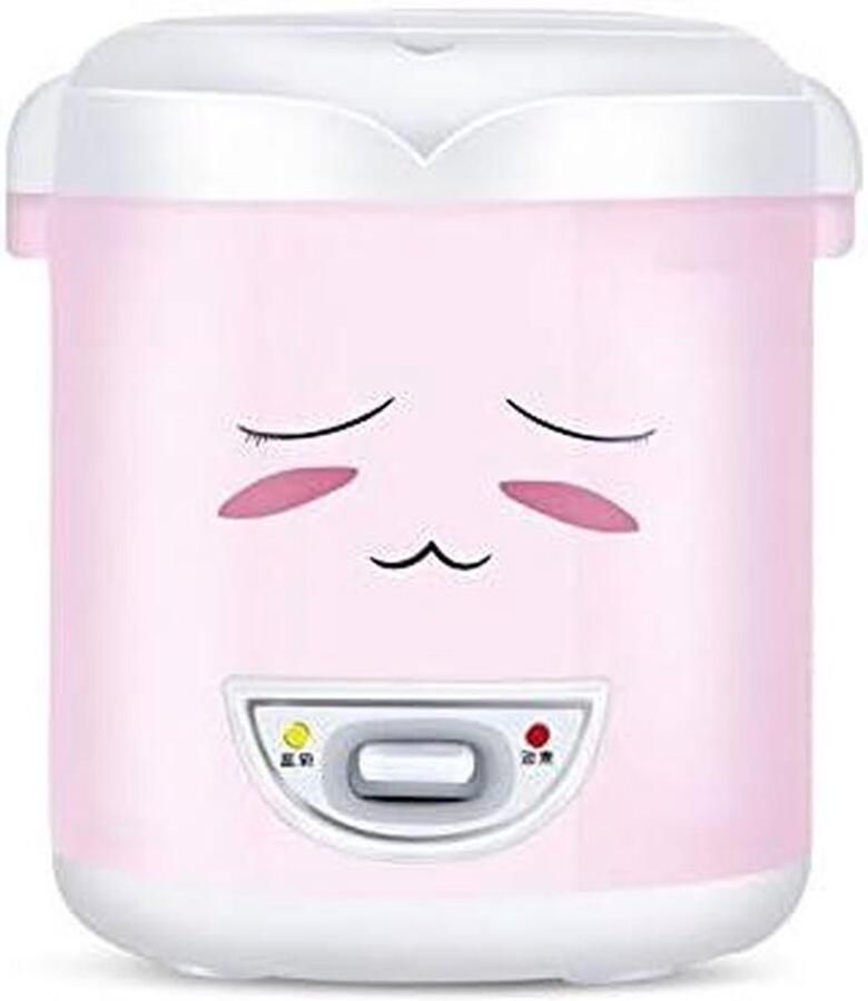 Mini Rijstkoker Kleine Kookpan Snel Rijst Koken Drie dimensionale Verwarming 1 Liter Roze