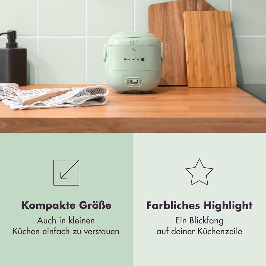 Mini Rijstkoker Saliegroen 0 3 l Capaciteit Keramische Coating Voor Kleine Huishoudens