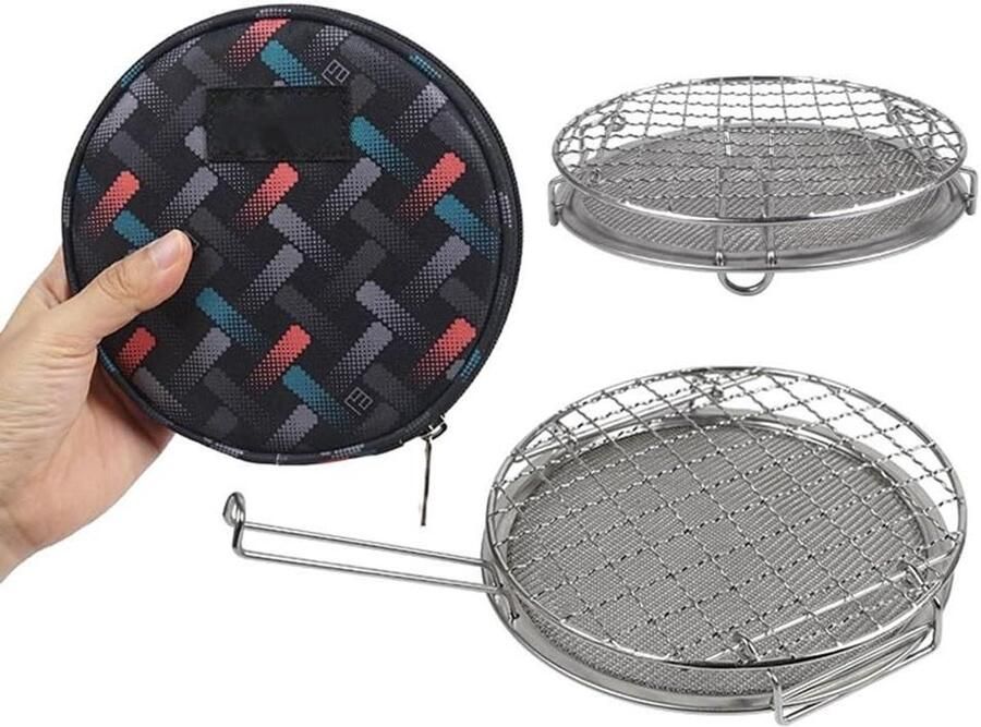 Mini Roaster Grillmand Outdoor Kookgerei Kamperen en Picknicken Hittebestendig Staal 16.5 cm Zilver