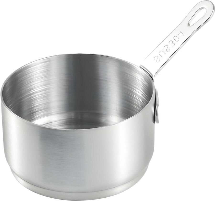 Mini Sauspan Kleine Steelpan Kleine Porties Verwarmen Antiaanbaklaag 60 ml Zilver