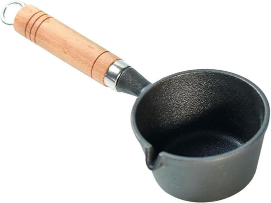 Mini Sauspan Kookpan Melkpan Dagelijks Koken Gietijzer Non-stick 30x13x6 cm Zwart