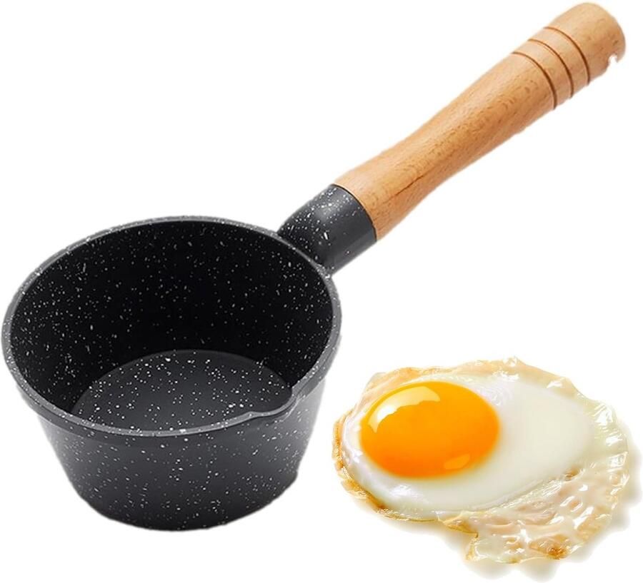 Mini Sauspan Olie Verwarmer Sausen Verwarmen Hygienisch Gieten 10 cm Diameter Zwart