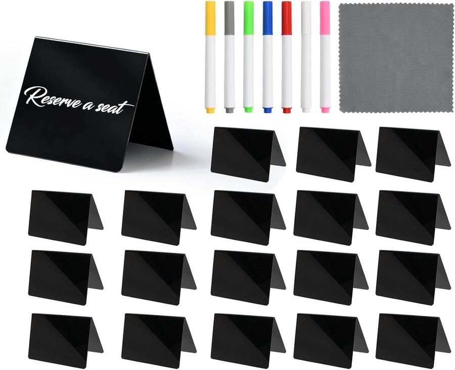 Mini schoolbordjes set van 20 dubbelzijdig compact ontwerp ideaal voor prijslabels en evenementen ShopVlot