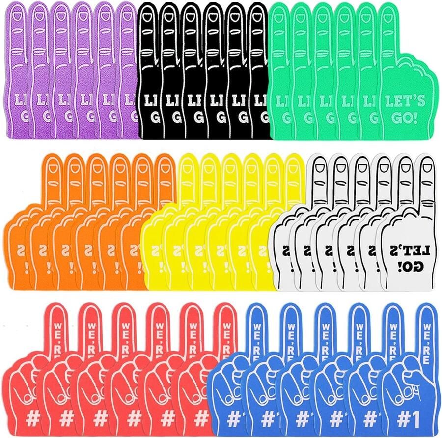 Mini-schuimvingers 48 stuks EVA-schuim dubbelzijdig perfecte sportfanaccessoires Vemera