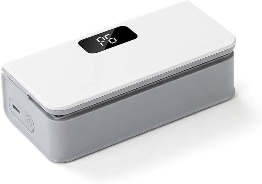 Mini-sealer draagbare via USB oplaadbare heatsealer met 6 instelbare standen en digitaal display – geschikt voor plastic zakjes snacks en het bewaren van voedsel (wit)