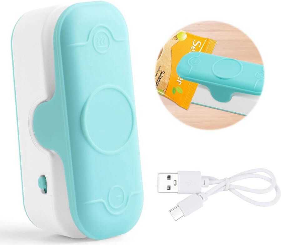 Mini-sealer Mini-plasticzaksealer Draagbare sealer Handheld vacuümsealer en snijder USB-heatsealer voor plastic zakken met brood en snacks