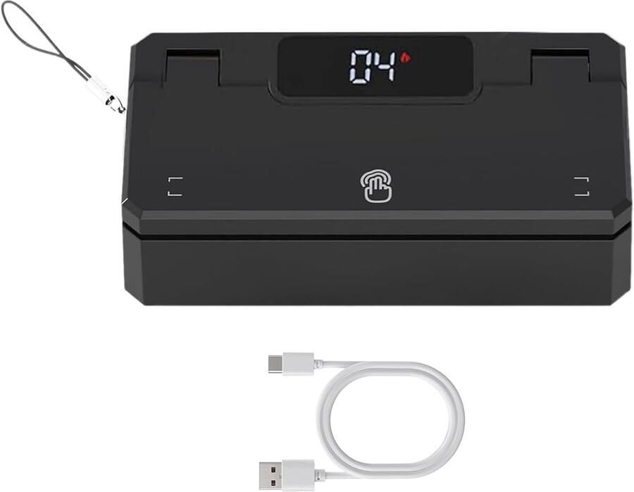 Mini Sealer Zaksluiting Apparaat Voedsel Bewaren 5 Instelbarestanden 12 cm Zwart