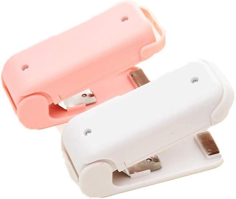 Mini Sealers Hitte Sealer Voedsel Verpakken Draagbaar Ontwerp 9 cm Wit en Roze