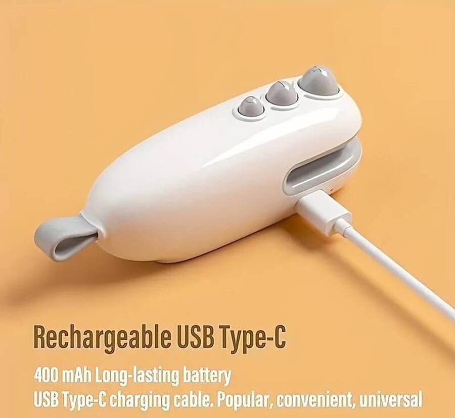 Mini-sealmachine 2-in-1 sealmachine met warmtesealfunctie inclusief snijder en magneet draagbare handsealer met USB-C-oplaadfunctie geschikt voor het sealen van plastic zakken snackzakken en chipszakken