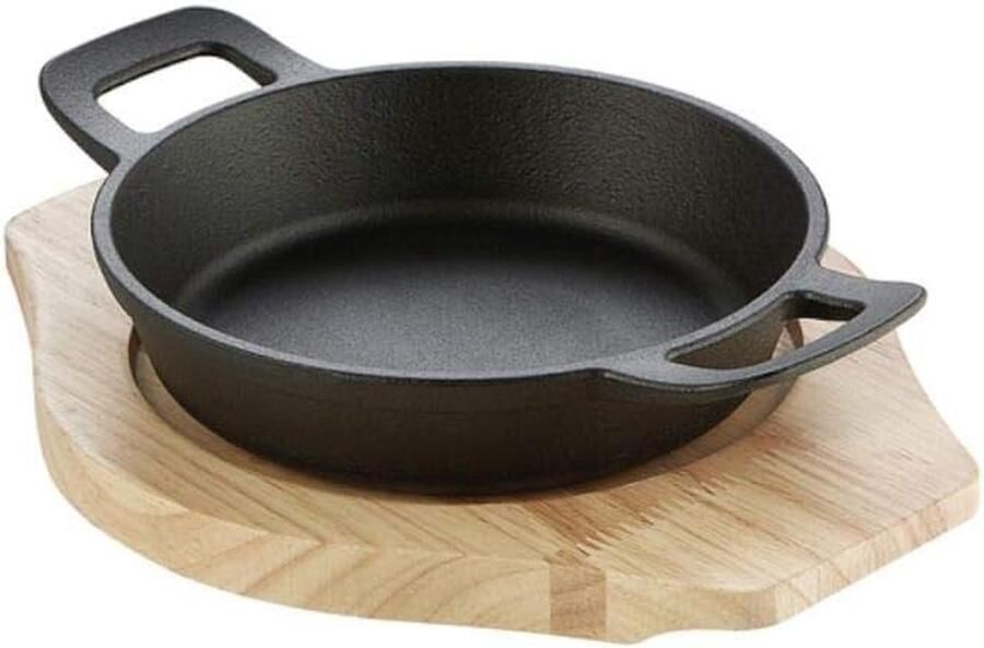 Mini Serviespan Pannenkoekenpan Koekenpan Kleine Porties Bereiden Geëmailleerd Gietijzer 16 cm Zwart