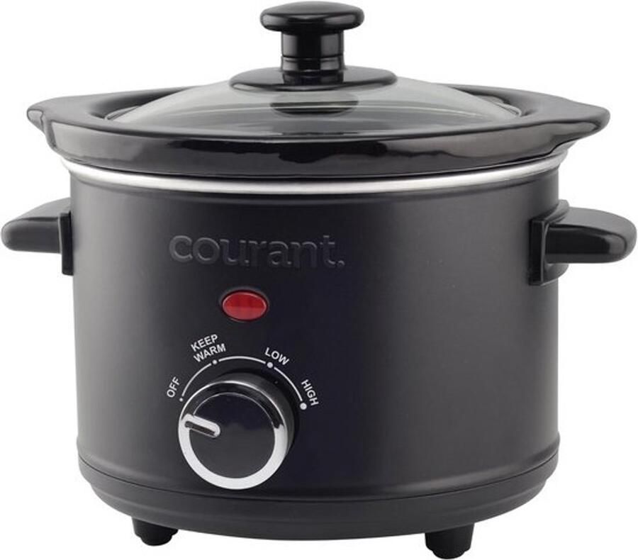 Mini-slowcooker met eenvoudige bediening Vaatwasserbestendige binnenpan RVS zwart
