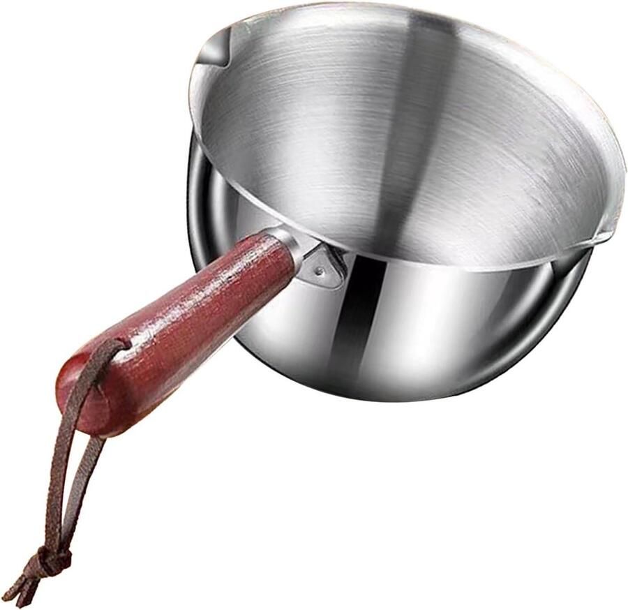 Mini Smeltpan Olieverwarmer Koken en Verwarmen Veilig Handvat 300ml Zilverkleurig