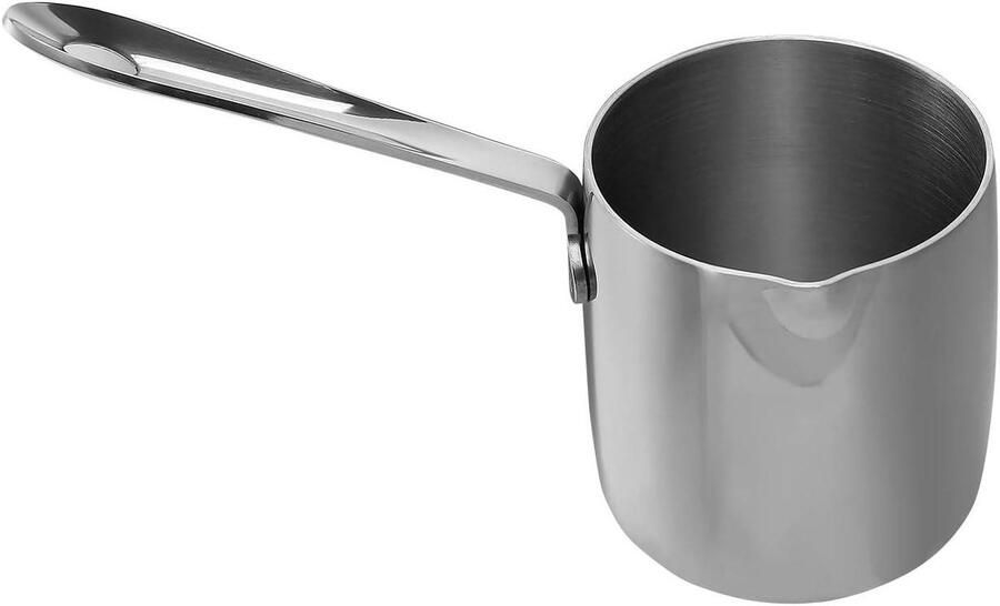 Mini Smeltpot Kookpan Sauspan Melk Verwarmen Vaatwasmachinebestendig 370ML Capaciteit Zilver