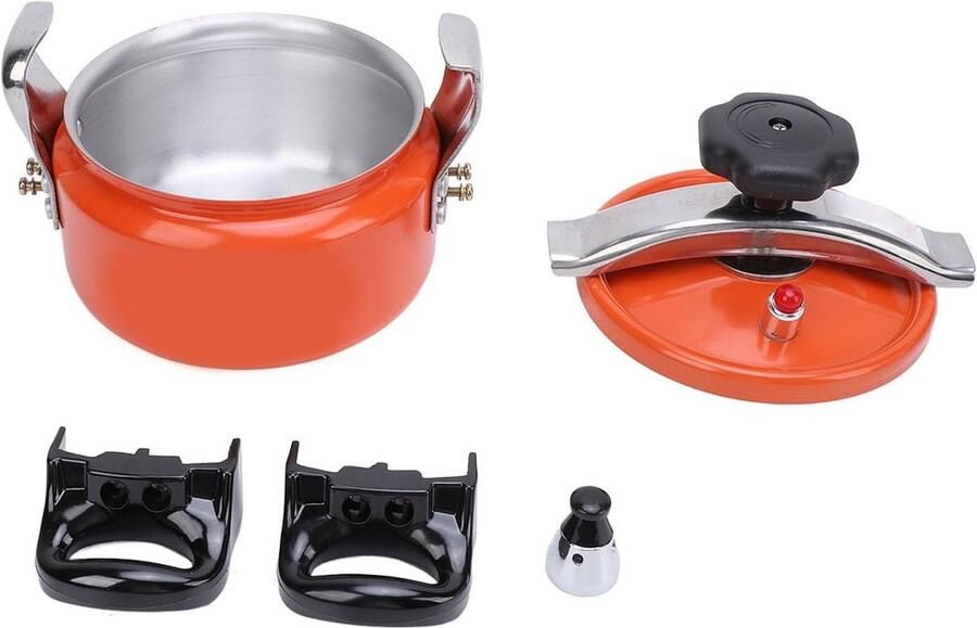 Mini Snelkookpan Drukkoker Pot Snel Koken Dubbele Bodem 2 Liter Zilver