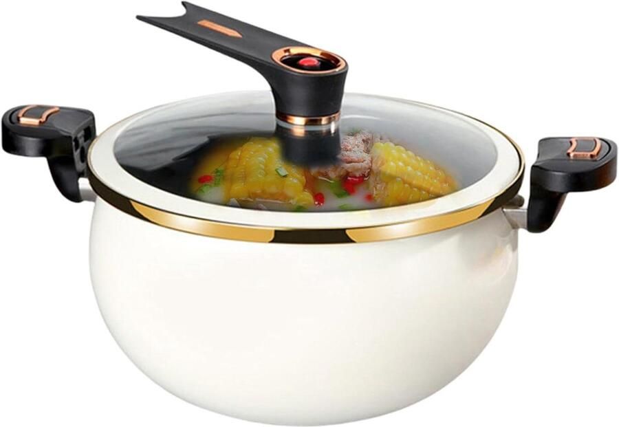Mini Snelkookpan Drukpan Compact Snel Koken Antiaanbaklaag Deksel 8 Liter Wit