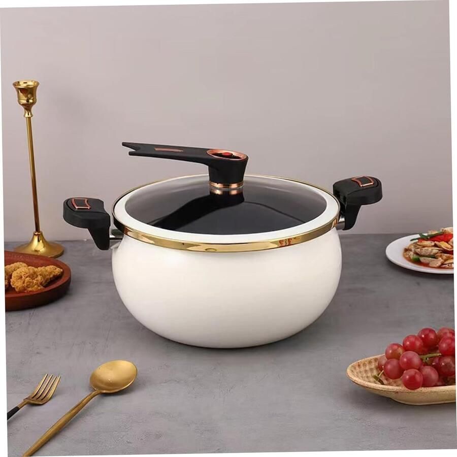 Mini Snelkookpan Snel Koken Non-stick Coating 8 Liter Wit