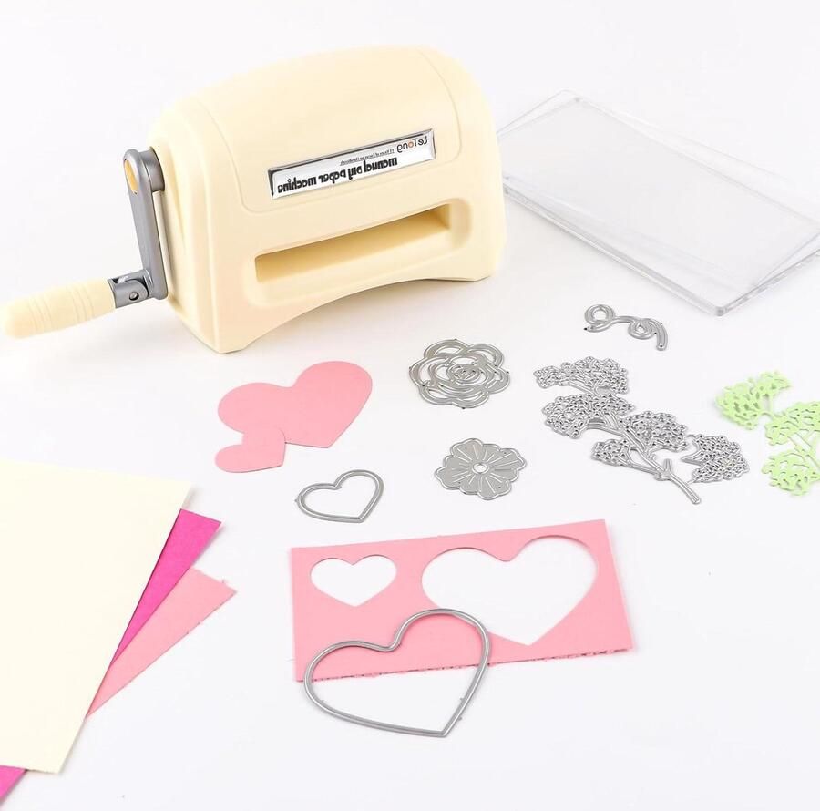 Mini Snijmachine Creatieve Stansmachine Kaarten Maken Inclusief 4 Pads 3 Inch Opening Beige