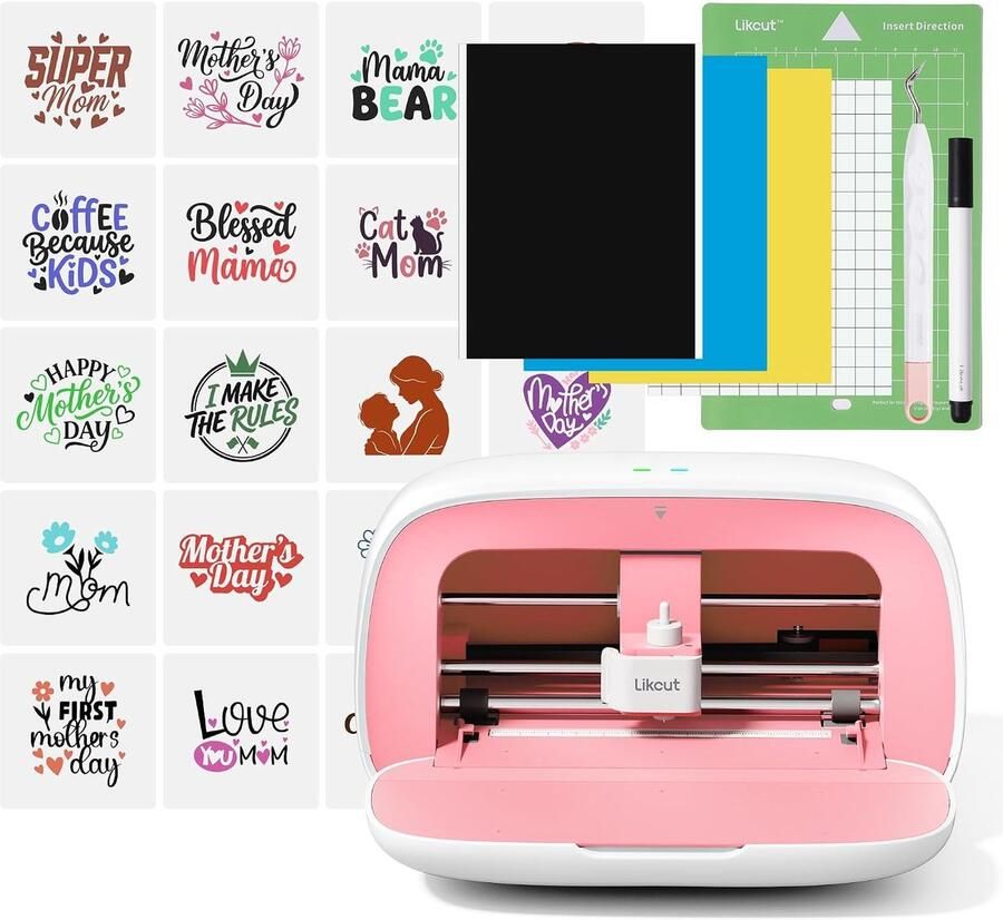 Mini Snijplotter Bluetooth Snijmachine Inclusief Starterset Voor Vinyl Stickers Kaarten en Textieltransfers
