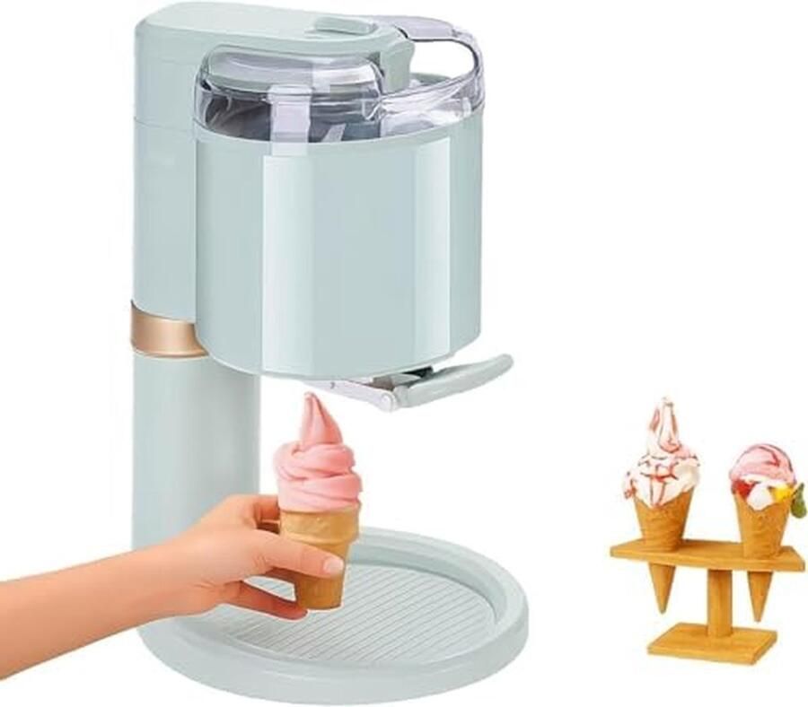 Mini Softijsmachine Dessertapparaat Yoghurtmaker Thuis Desserts Maken Vaatwasbestendige Onderdelen 1 Liter Zilver