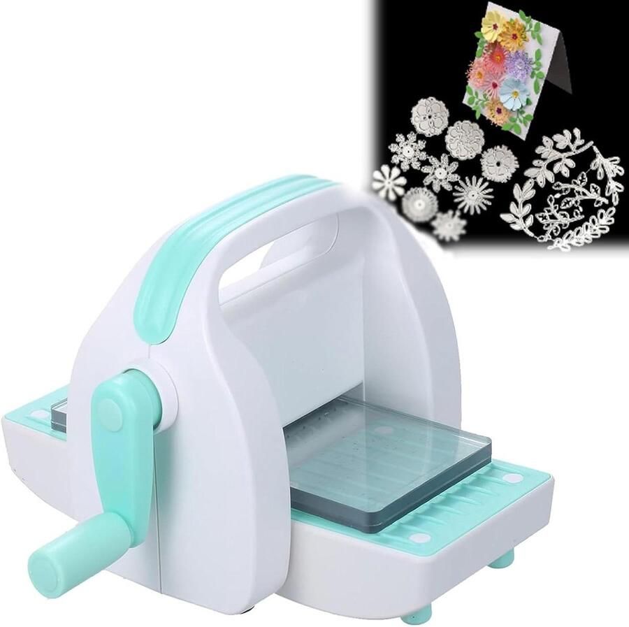 Mini Stansmachine Papier Snijder Hobby Creatief Stevige Metalen Rol 12 x 9.2 cm Wit
