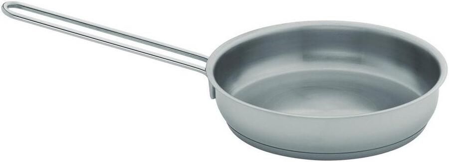 Mini Steel Pan Portie Pan Kleine Porties Verwarmen Superthermische Bodem 16 cm Zilver