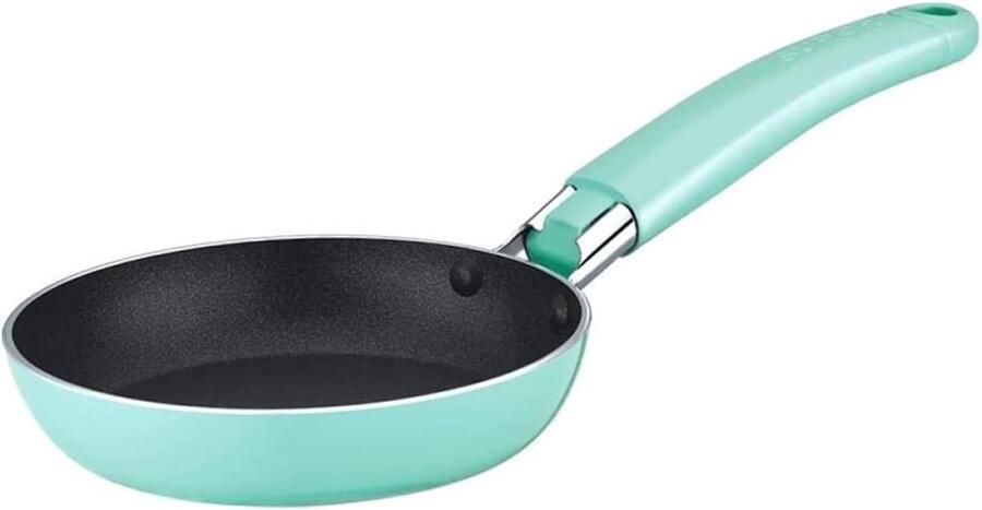 Mini Steelpan Kookpan Ontbijtpan Dagelijks Koken Antiaanbaklaag 12 cm Zwart