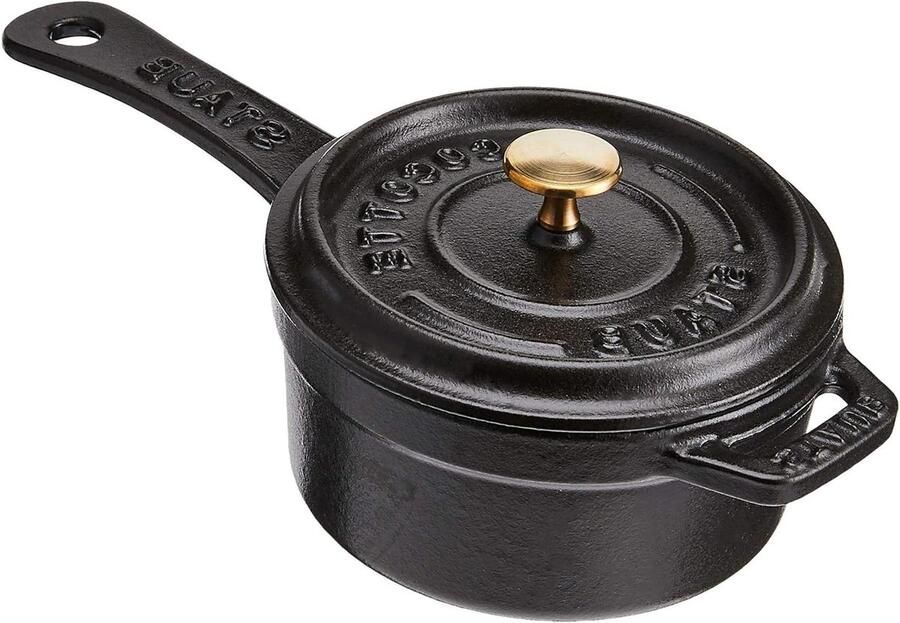 Mini steelpan Sauspan Koken Gegoten gietijzer 0.25-quart Mat zwart