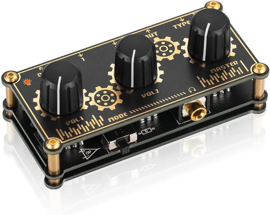 Mini stereo 2-kanaals lijn mixer hoofdtelefoon monitoring club live studio opname