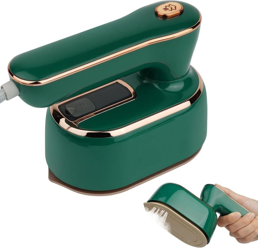 Mini Stoomstrijkijzer Opvouwbaar Strijkijzer Reizen en Thuis Snel Opwarmen 100 ml Tank Groen