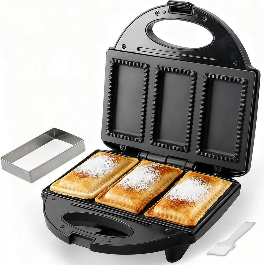 Mini Taart Maker Apparaat Snacks Maken Anti-aanbaklaag 3 Stuks Tegelijk Zwart