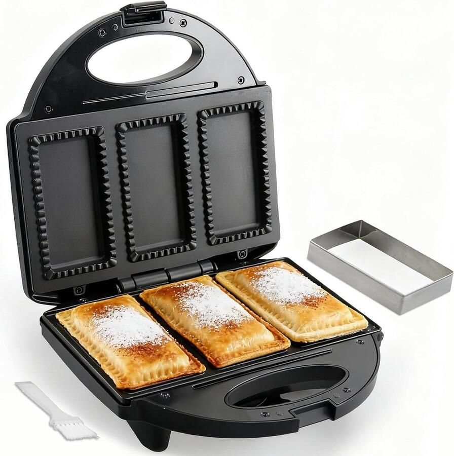 Mini Taart Maker Apparaat voor Gebak Snelle Snacks Maken Anti-aanbaklaag 3 Stuks Tegelijk Zwart