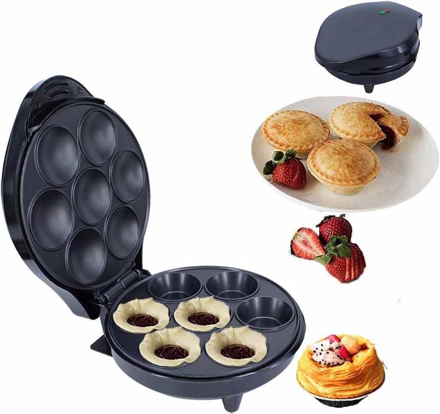 Mini Taartmaker Snack Bakker Thuis Bakken Dubbelzijdig Verwarmen Standard Size Zwart